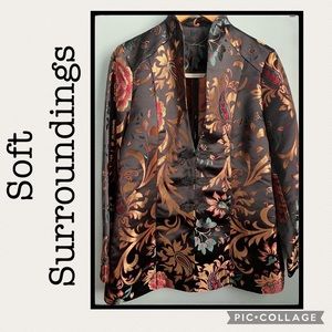 Soft Surroundings Moon Dynasty Kimono Style Metallic Jacket Size 2